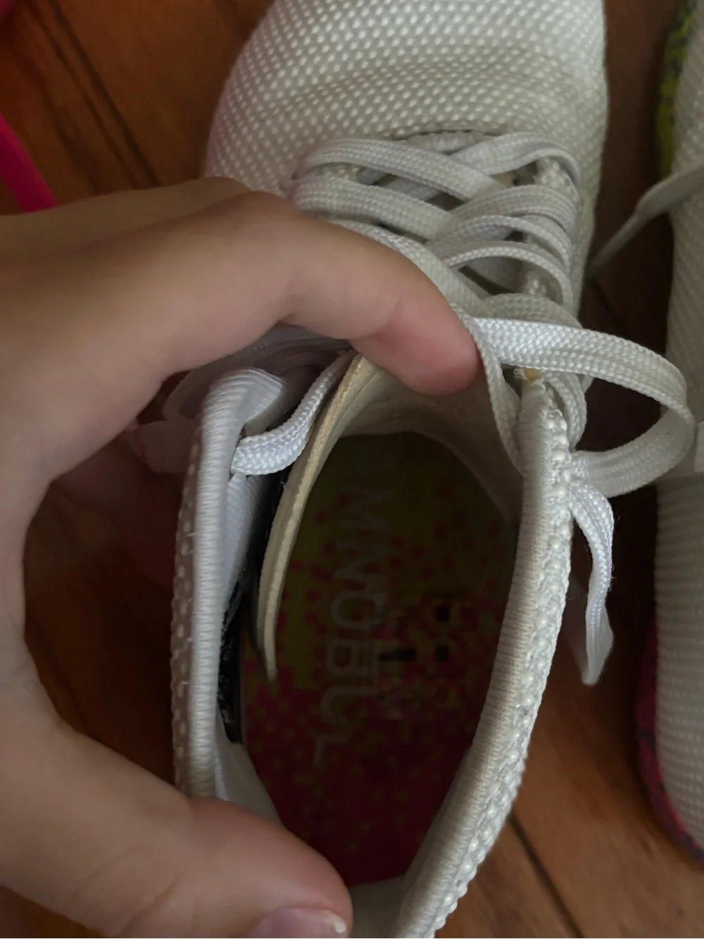 NOBULL Kids White High-Top Sneakers with Rainbow Accent Sole